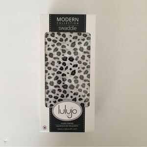 lulujo Baby Cotton Muslin Blanket Leopard Animal Print L 47”x47” NEW